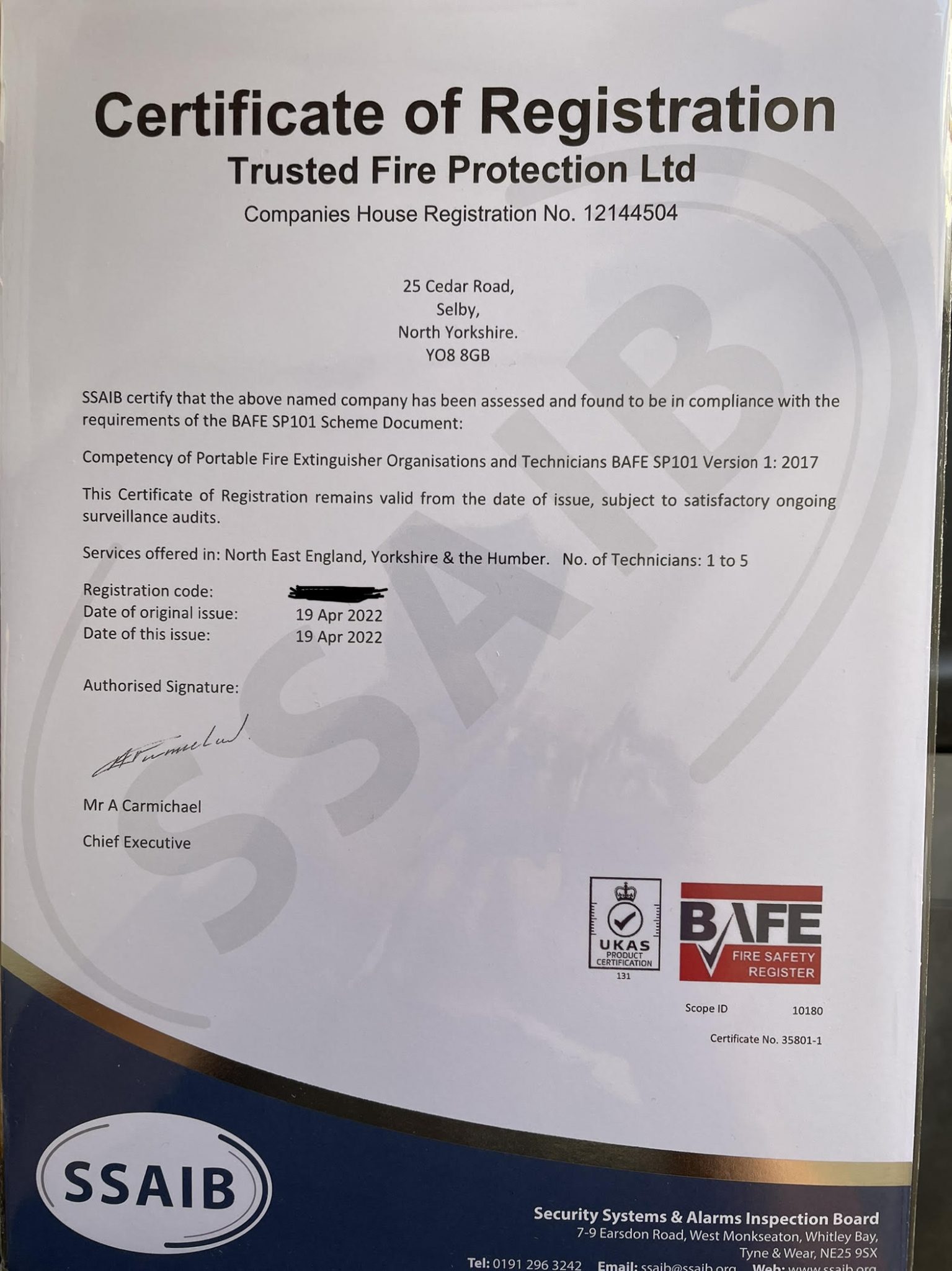 3rd Party Accreditation Approved Trusted Fire Protection
